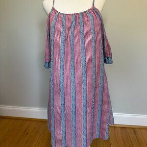 Joy Joy Small Cold Shoulder Tassel Shift Dress